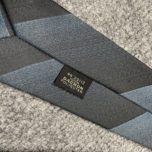 Corbata a rayas de sombra vintage años 50 Dacron poliéster azul negro rockabilly atómico - Imagen 5 de 8