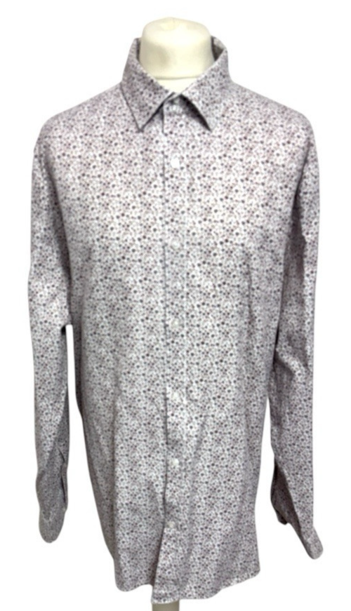 FILA Camicia WILLIAM HUNT Savile Row taglia 19" fantasia floreale marrone uomo nuova