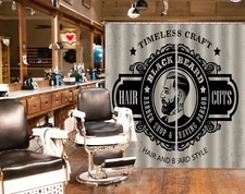 3D Haircut A4124 Barber Shop Photo Curtain Window Blockout Fabric Amy 2023