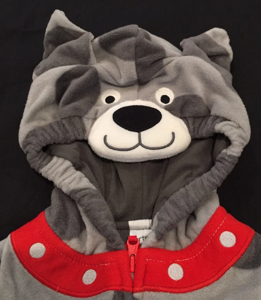 NWT Carter's Boy Puppy Dog Halloween Costume 6-9 mos 2 piece plush zip hood CUTE - Image 2 of 4