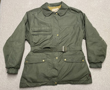 Woolrich Belted Jacket Green Coat Size Uk Large Earth Women's
