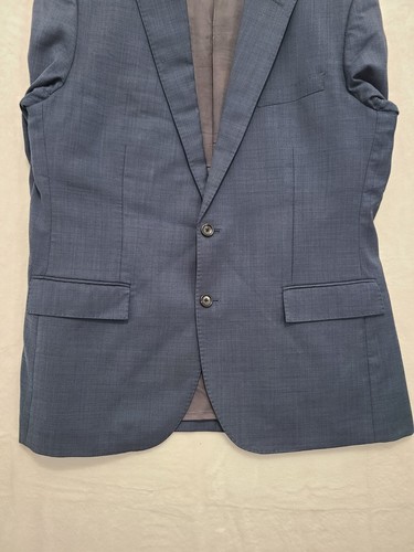 Blazer blu sbrinato da uomo J.Crew Ludlow Tellegno 1900 lana 3D aderente taglia 44R - Foto 5 di 15