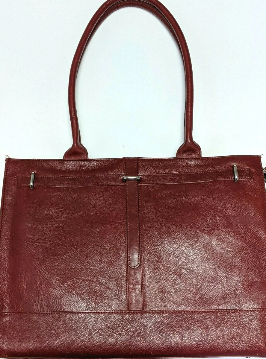 Vintage Buxton Wine Red Leather Travel Computer Bag