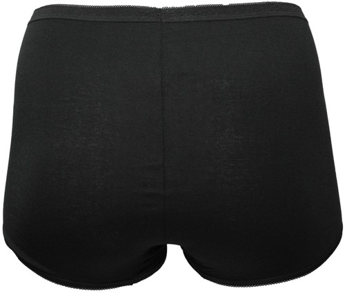 3 Paar Damen schwarz uni Maxi Slips Baumwolle Vollunterwäsche Slips Frauen 3er Pack - Bild 2 von 2