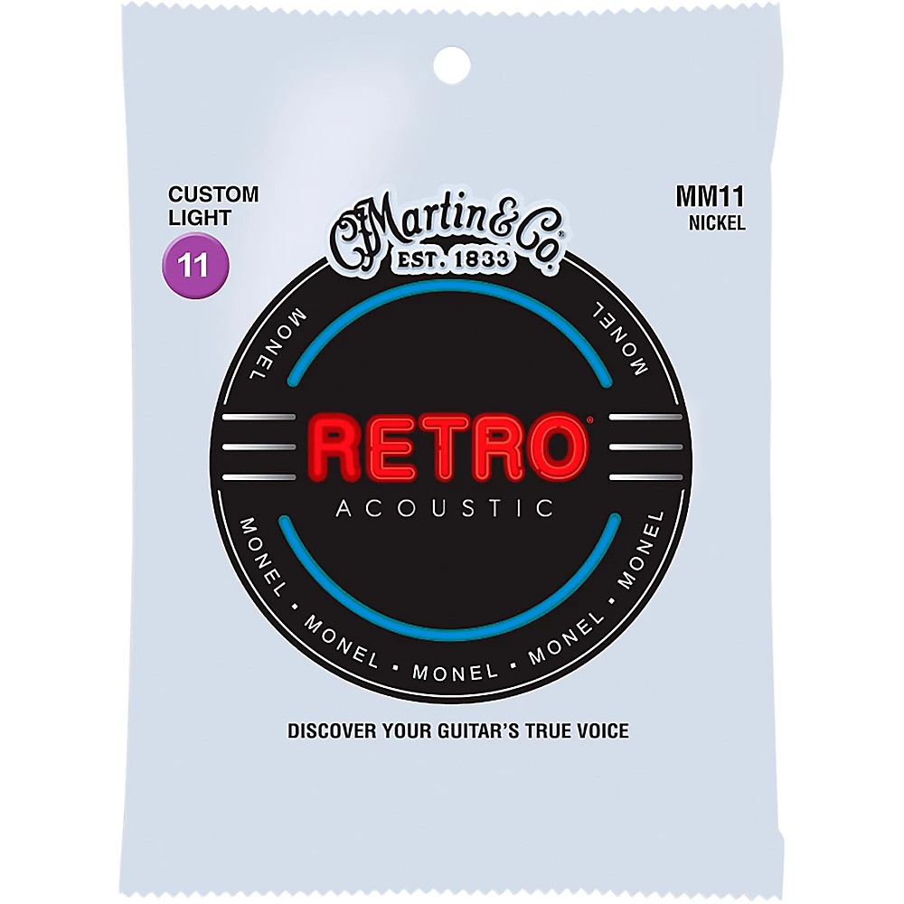 Легкие струны для акустической гитары Martin MM11 в стиле ретро, изготовленные на заказ
