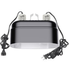 Reptile Light Fixture   Dual Dome with Ceramic Socket   Dual Use for Heat Lam...