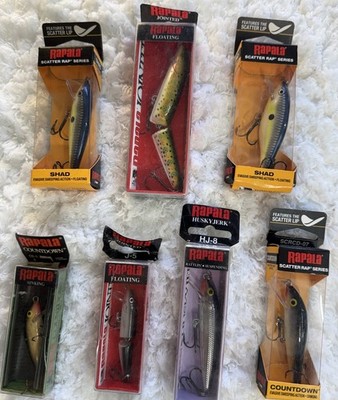 Lot of 7 - Rapala Fishing Lures Various Colors - NEW in Box