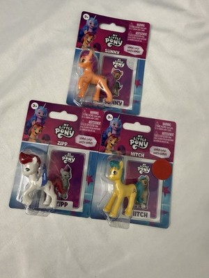 My Little Pony Sunny, Zipp & Hitch Mini Figure Set w/ Bonus Card, Age 3+