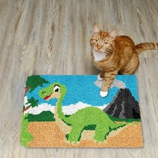 Latch Hook Rug Kits Crocheting Carpet Unfinished Tapestry Door Mat for Craft