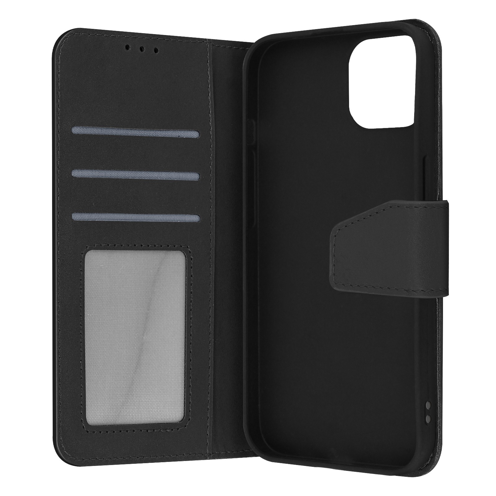 Funda iPhone 14 Pro Max cuir avec rangement carte et clapet support vidéo