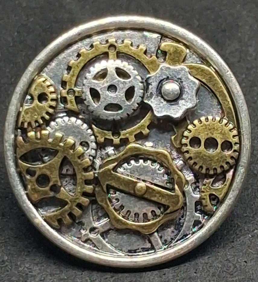 Steampunk Gear Statement Ring With Stretch Band I… - image 1