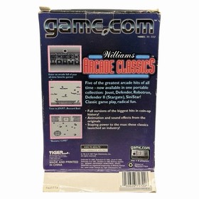 Tiger Game.com 1997 WILLIAMS ARCADE CLASSICS Cartridge 71-722 Box Manual TESTED