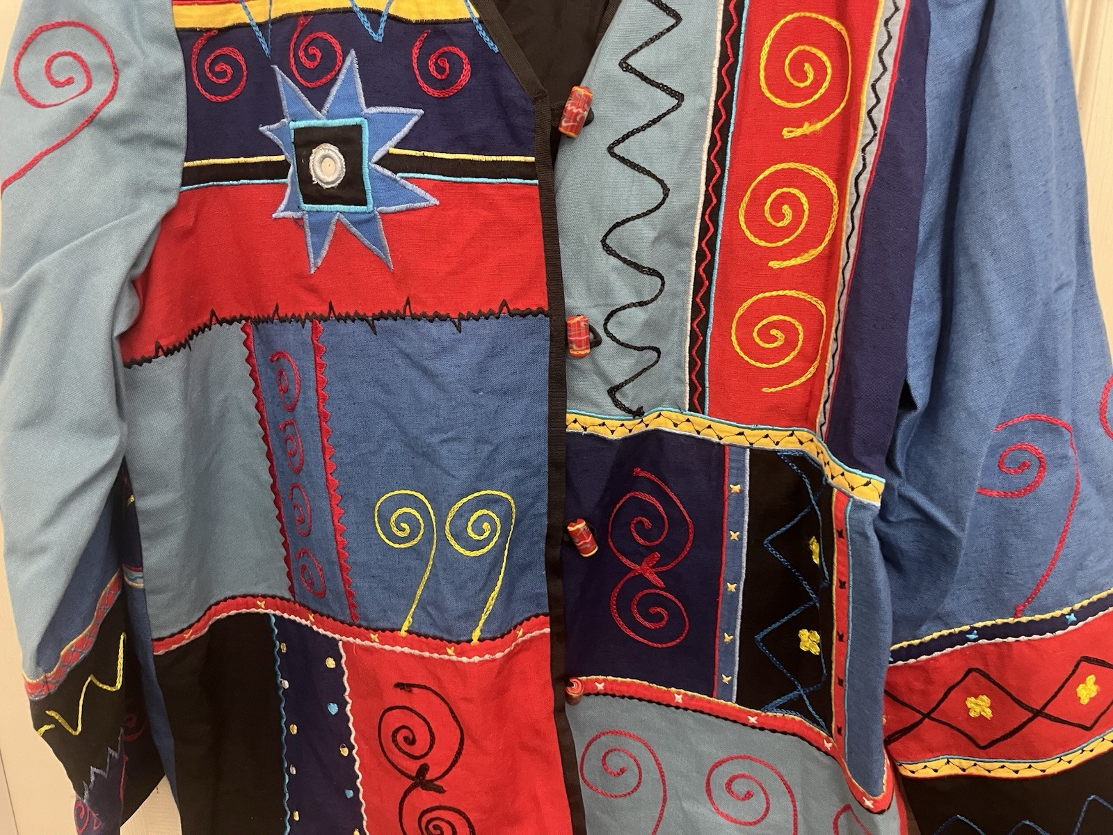 VTG Julia Kim Chenille Patchwork Jacket Womens M … - image 2