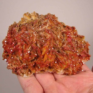 4" Red VANADINITE Crystals on BARITE Mibladen Morocco