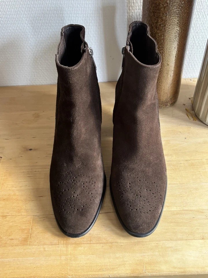 FREE LANCE Brown Suede Cowboy Boots 39.5 Western Festival Luxury Boots - Photo 4/4