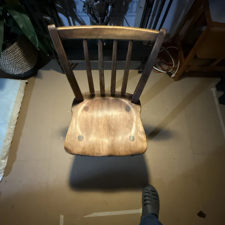 Винтажный подлинный стул Cushman Colonial Creation из массива твердой древесины - Изображение 2 из 4