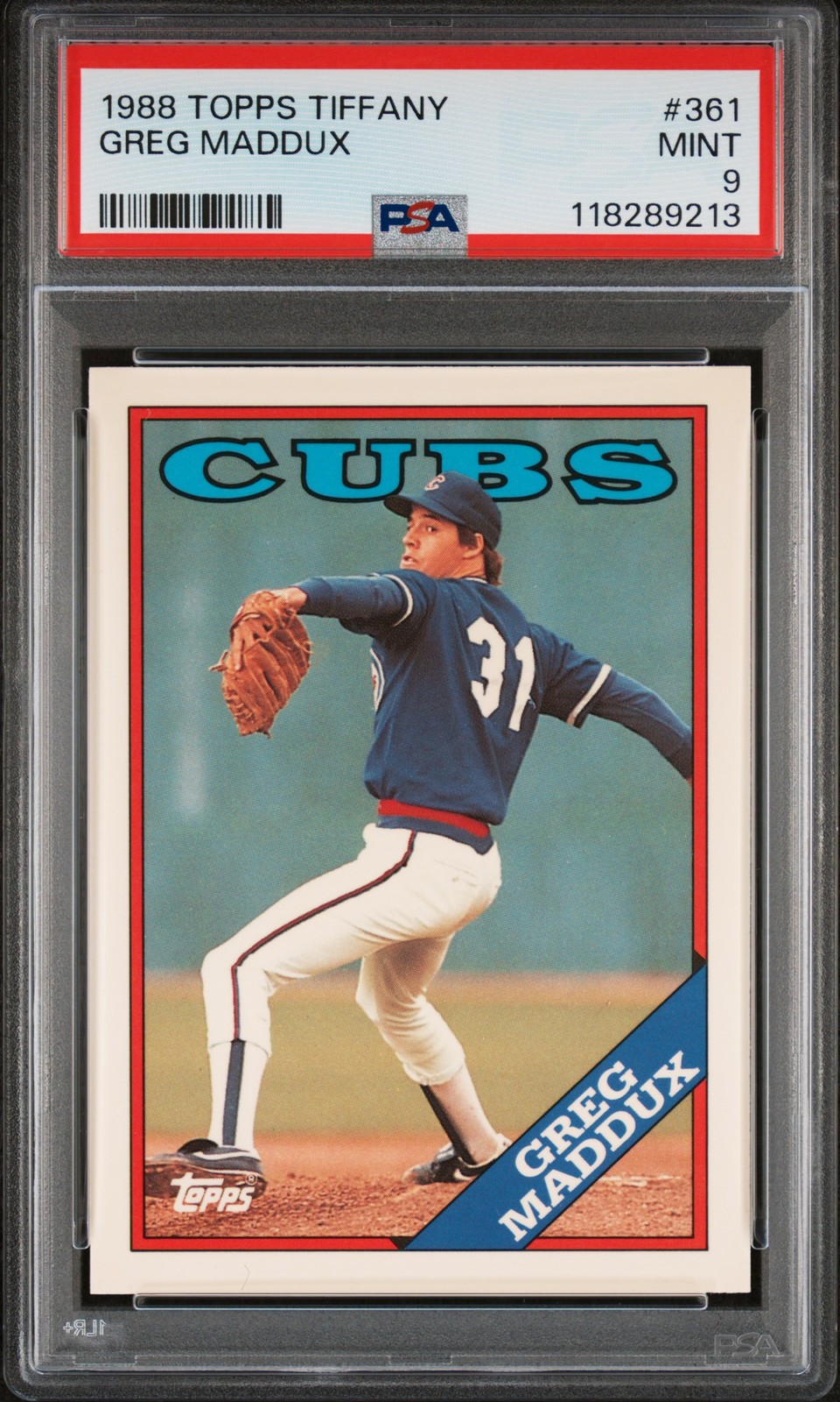 1988 TOPPS TIFFANY #361 GREG MADDUX PSA 9