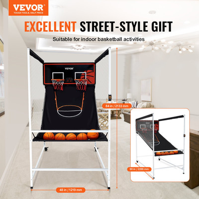 Arcade Cage Basketball Game, Adults (Black & White)