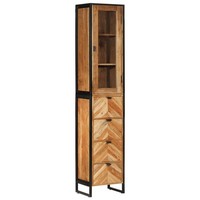 Badschrank Hochschrank Badezimmerschrank BadmöBel Eisen Massivholz Akazie Vidaxl