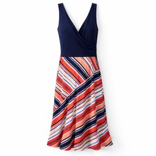 Haley 23 Women’s Sleeveless Striped Midi Dress Wrap Style