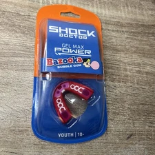 Shock Doctor Gel Max Power Flavor Fusion Mouthguard Adult Bazooka Bubblegum Open