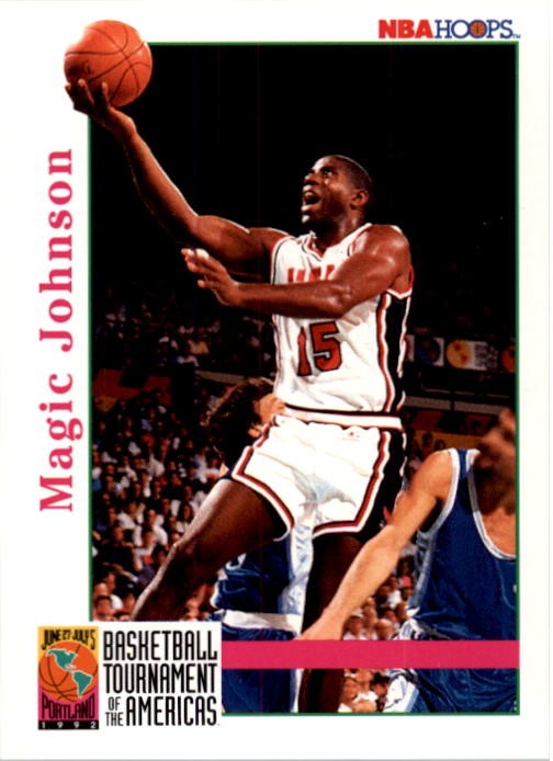 1992-93 Hoops #340 Magic Johnson USA - BSK