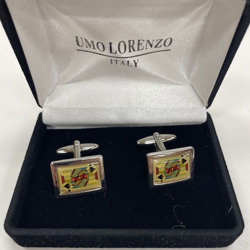 Men’s Cufflinks Jack Of Spades Design Gambler New In Box 