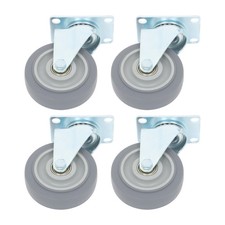 4 Pack Grey 4 Inch Swivel Caster Wheels Heavy Duty With Diagonal Bar 1200 Lbs