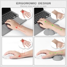 Ergonomic Cloud Mouse Wrist Rest with Coaster, Soft Small, 2 in 1 Set-grey
