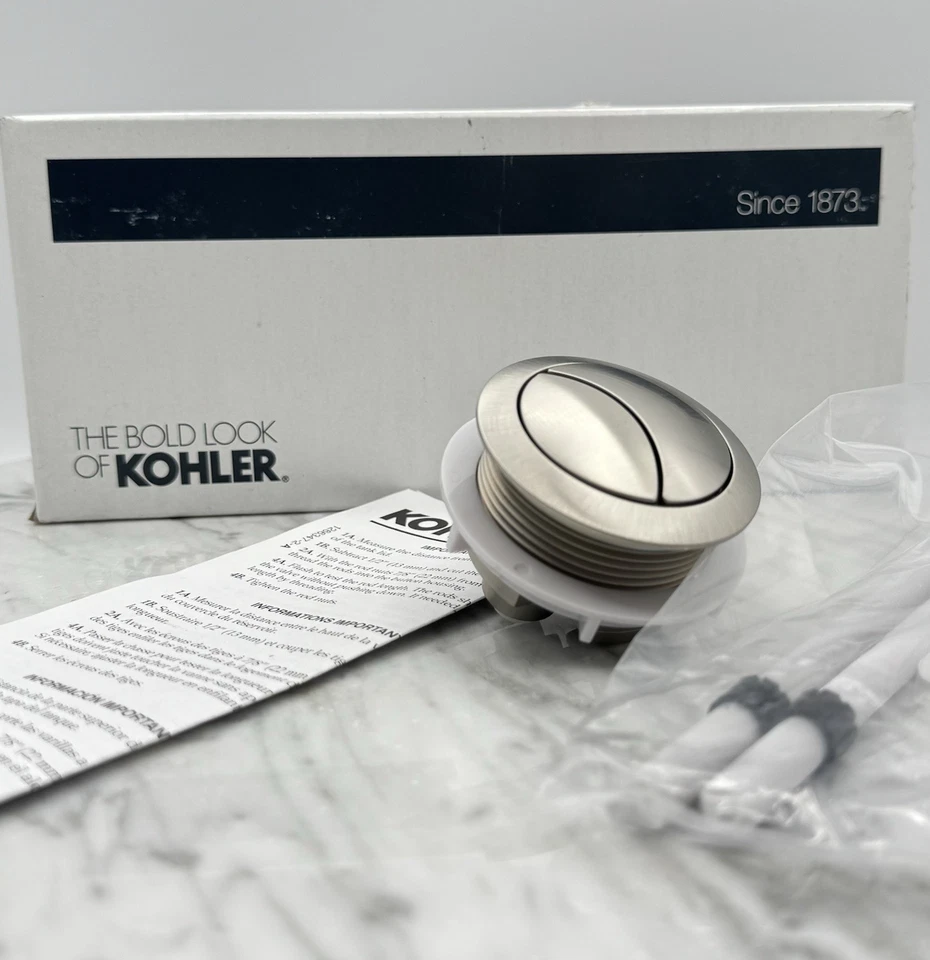 Inodoro Kohler K-186-BN Persuade actuador de doble descarga vibrante de níquel cepillado nuevo Foto 2 de 4