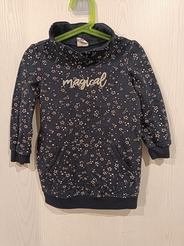 Poco Piano Sweaterkleid Mädchen dunkelblau Sterne Glitzer Gr. 104