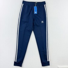 adidas 3 Stripe Fleece Jogger Pants Adicolor Size S Mens Indigo Navy IM9319 New