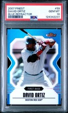 PSA 10 Gem 2007 Finest 59 David Ortiz Blue Refractor /399 Red Sox HOF