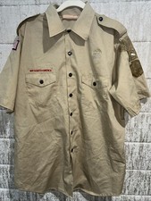 Boy Scout BSA UNIFORM SHIRT Men s XL Extra Large Short Sleeve Tan B6
