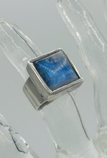 Silber Vintage Ring Mondstein 1960er Signiert TJL Meister Designer Modernist