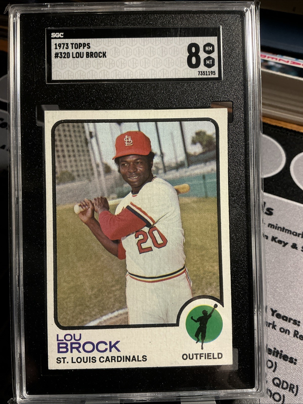 SGC 8 - 1973 Topps #320 Lou Brock St. Louis Cardinals HOF NM MT