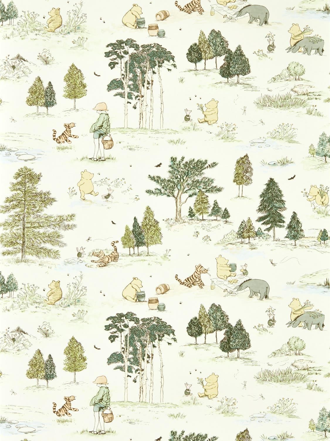 Pottery Barn Kids Sanderson Winnie the Pooh Wallpaper  3 rolls 217280 Macaron