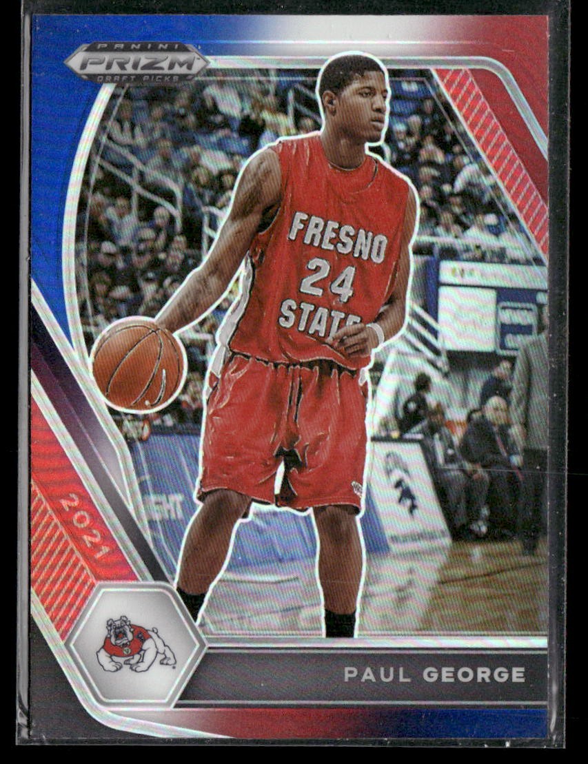 2021 Panini Prizm Draft Picks #69 Paul George Red White Blue