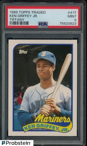 1986 Topps Traded Tiffany #41T Ken Griffey Jr Mariners RC Rookie HOF PSA 9 MINT
