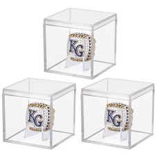3 Pack Championship Ring Display Case Clear Acrylic 3 Pack,
