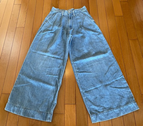 NWOT MOTHER HIGH WAISTED POUTY PREP ANKLE JEANS WIDE LEG SALT AND LIME SIZE 26 - Picture 4 of 12