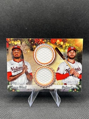 2025 Topps Holiday Dual Relic James Wood Dylan Crews #DPR-WC /199 Nationals