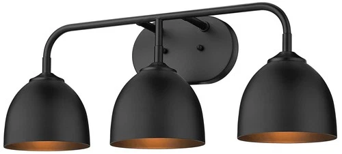 Golden Lighting Zoey 24 1/2" Modern Matte Black 3-Light Bath Light - Picture 2 of 5