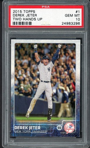 2015 TOPPS #  1 DEREK JETER YANKEES PSA 10 GEM MINT TWO HANDS 563535 (KYCARDS)