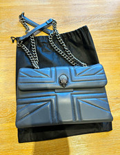 Kurt Geiger Kensington Grey Quilted Leather Chain Shoulder Bag w/ Dust Bag