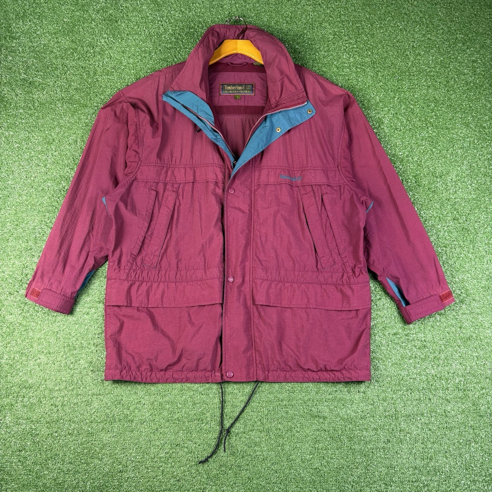 Vintage 80s Timberland Weathergear Retro Maroon Full Zip Ski Jacket Men's Large