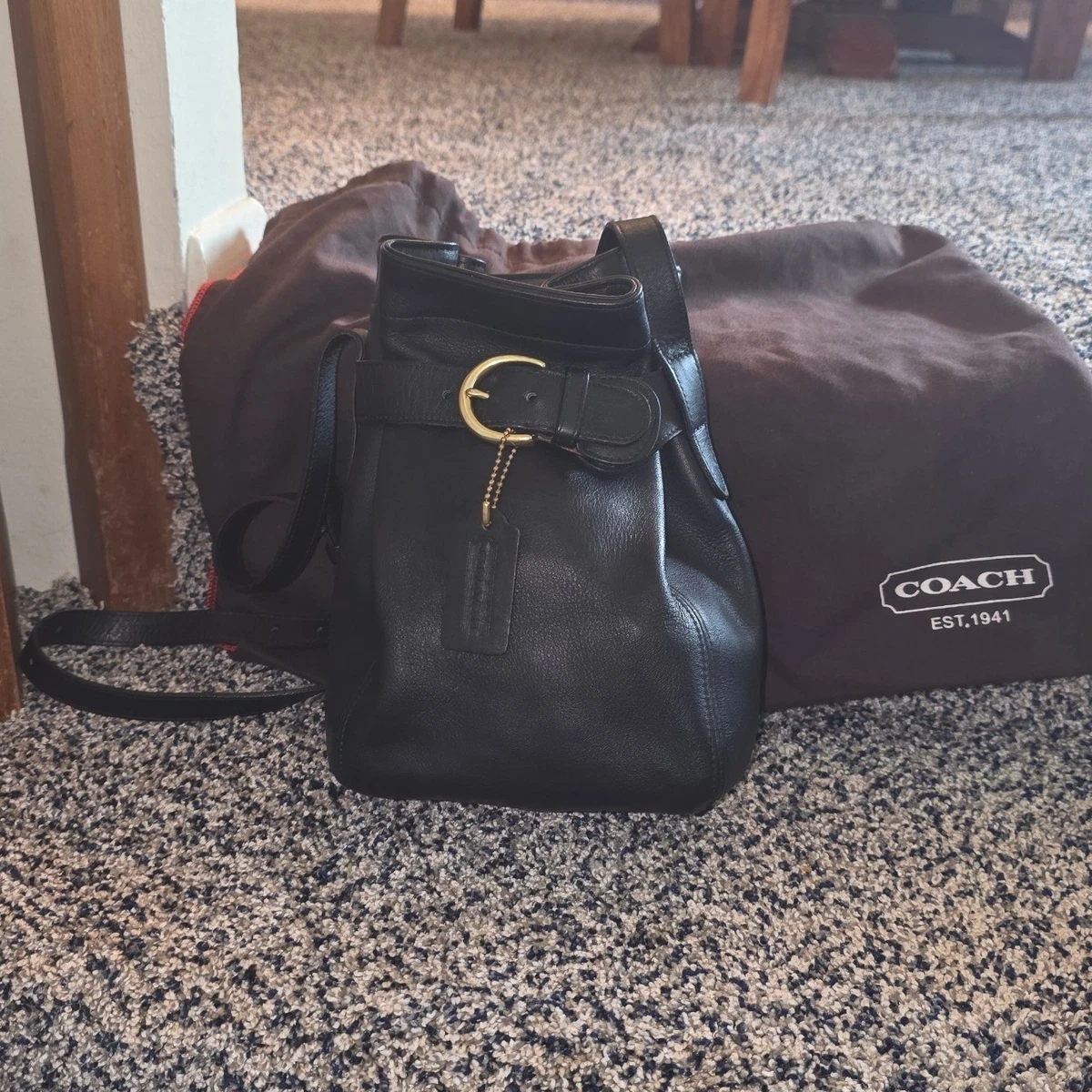 バッグ COACH Vintage Leather Bucket Bag Black Coach Bucket & Drawstring Bag Black Bags & Handbags for Women for
