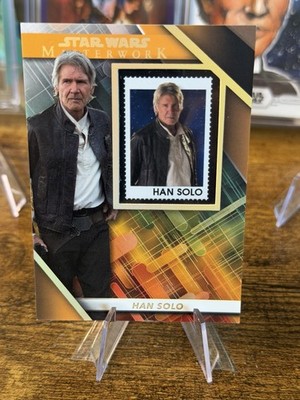 2022 Topps Star Wars Masterwork Han Solo Stamp Card Orange 1/10 ALPHA