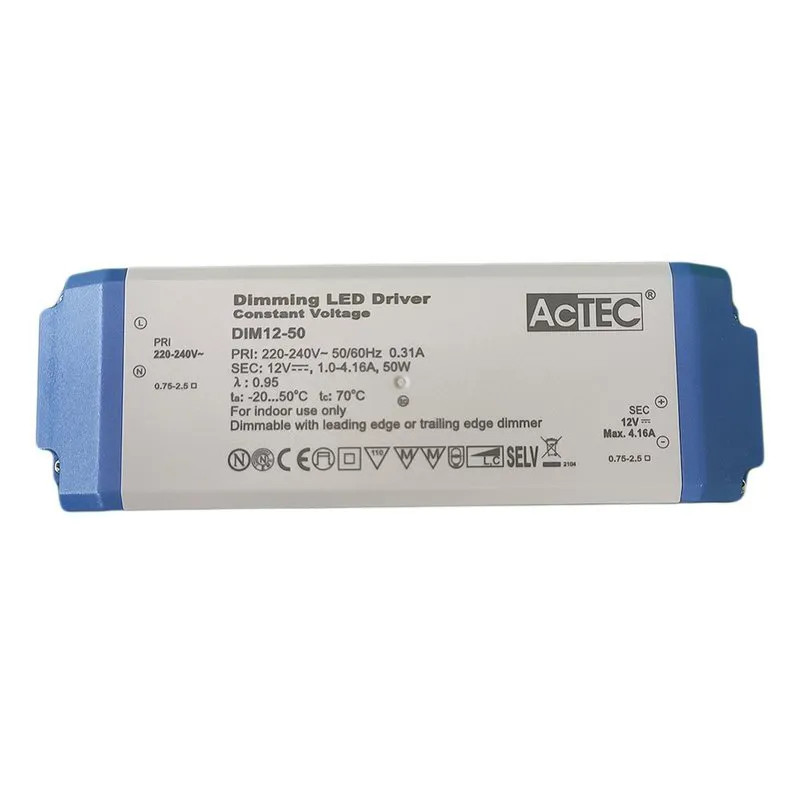 Alimentatore Dimmerabile Con Triac Dimmer Taglio di Fase DC 12V 50W Per Striscia
