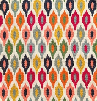 GP & JBAKER Mazara multicolor embroidery India polyester linen  remnant new